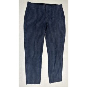 Banana Republic Factory Navy Blue white Ryan Pinstripe Straight Leg Pants Sz 00P